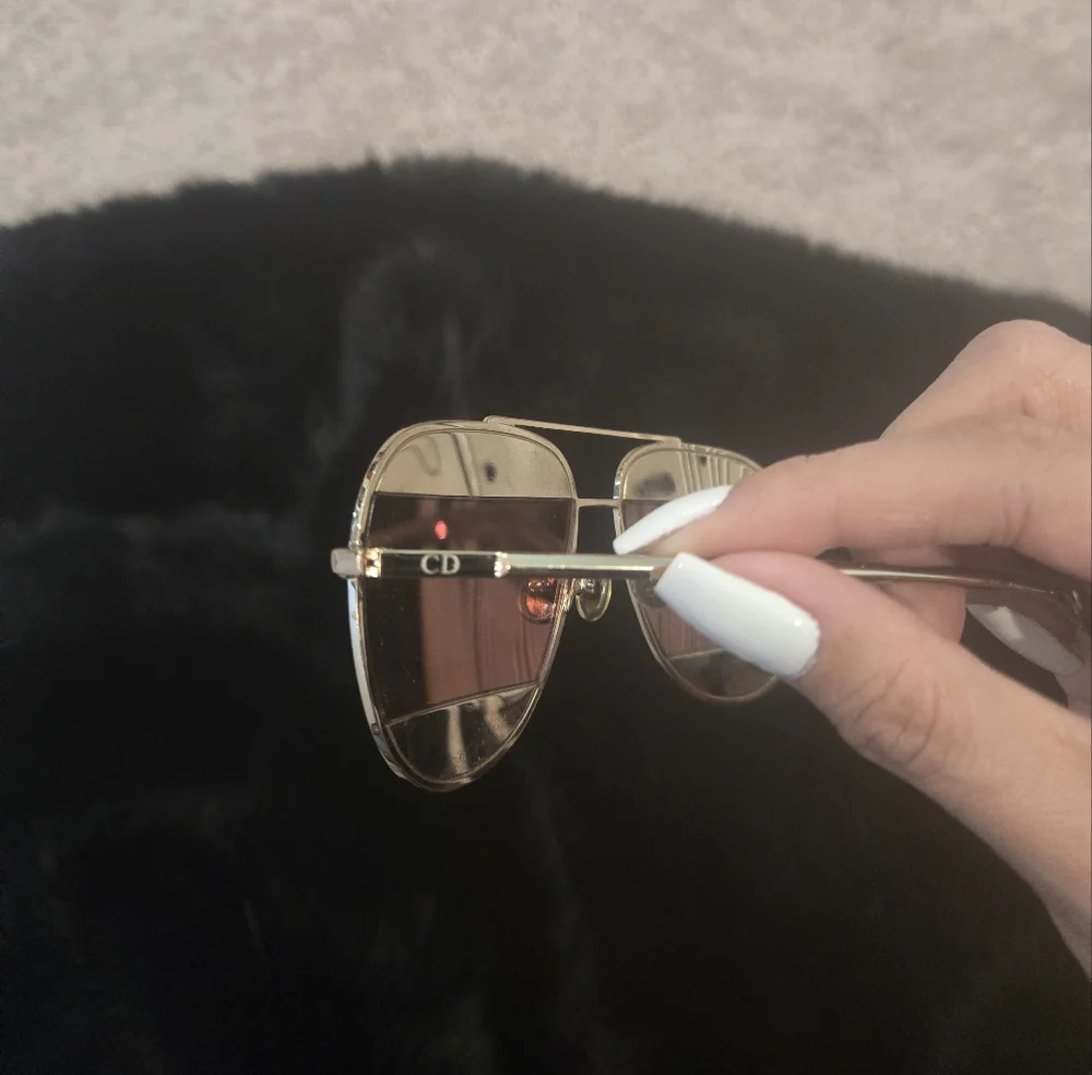 Dior Pink And Gold Aviator Sunglasses - Picture 11 of 12